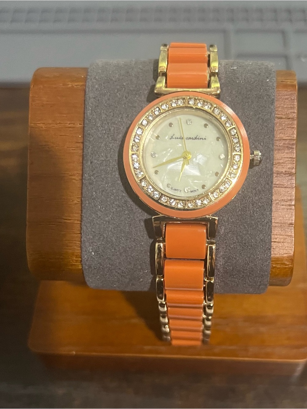 Orange Crystal Accent Women's Bracelet Watch